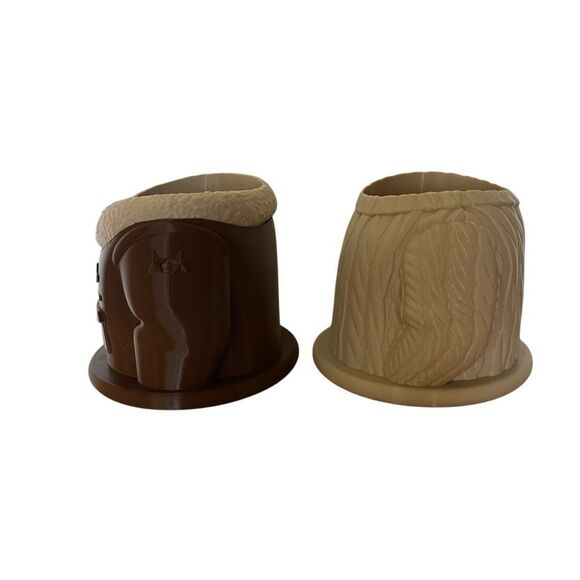 Cozy Duo: Cable Sweater & Aviator Jacket Planter Set - Perfect Grandma & Grandpa - Picture 12 of 14